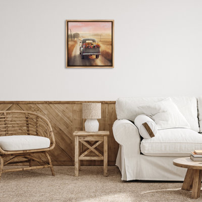 "Farmer Road Harvest Truck", art mural sur toile flottante dorée par Elizabeth Medley