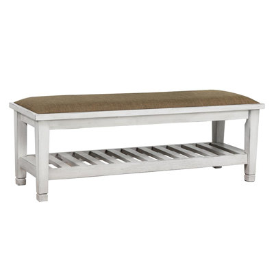 De style contemporain avec rangement et tablette confortable en tissu blanc pour chambre à coucher