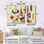 Art mural rétro sur toile de style Mid-Century VI - bleu, 4 pièces-870365412-870365415