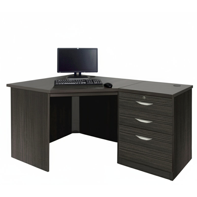 Nemisco Corner Computer Desk, Black