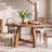 Solid Wood Round Dining Table with Cross Base