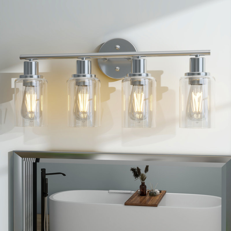 4 - Light Dimmable Vanity Light, Brushed Nickel