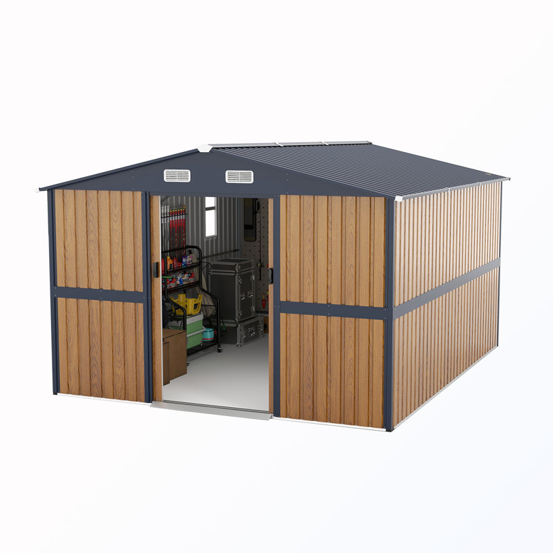 Outdoor Storage Shed With Lockable Doors&Windows