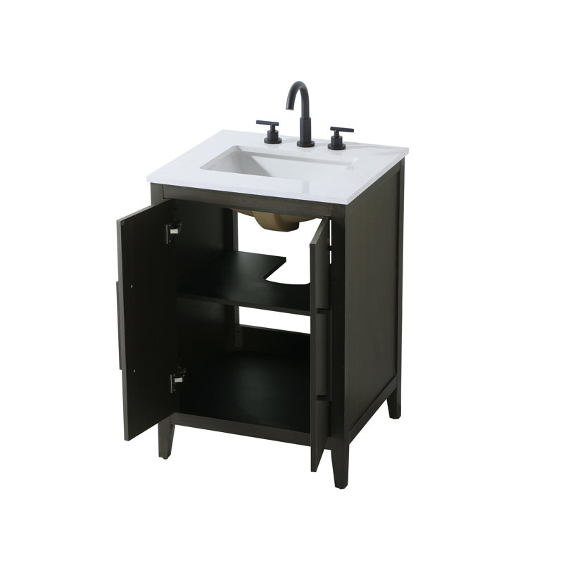 Meuble-lavabo simple 24 po, Brun moka