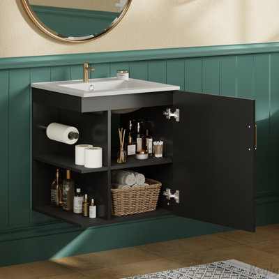 Wall Mounted Bathroom Cabinet With Side Cabinet, Soft-Closing Door, And Modern Sink, Ideal For Efficient Storage And Stylish Design