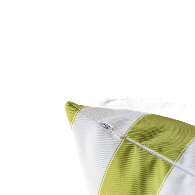 Coussin Keo, Blanc / limette, Rectangulaire H 20 po x l 14 po