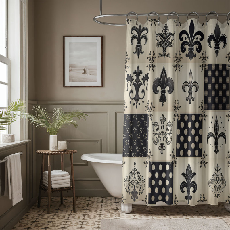 Rideau de douche Luxurious Damask - Premium, H 74 po x l 71 po