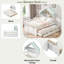 Lit maison avec lit gigogne, tablettes de tête de lit et tiroirs de rangement-354876129-354876128