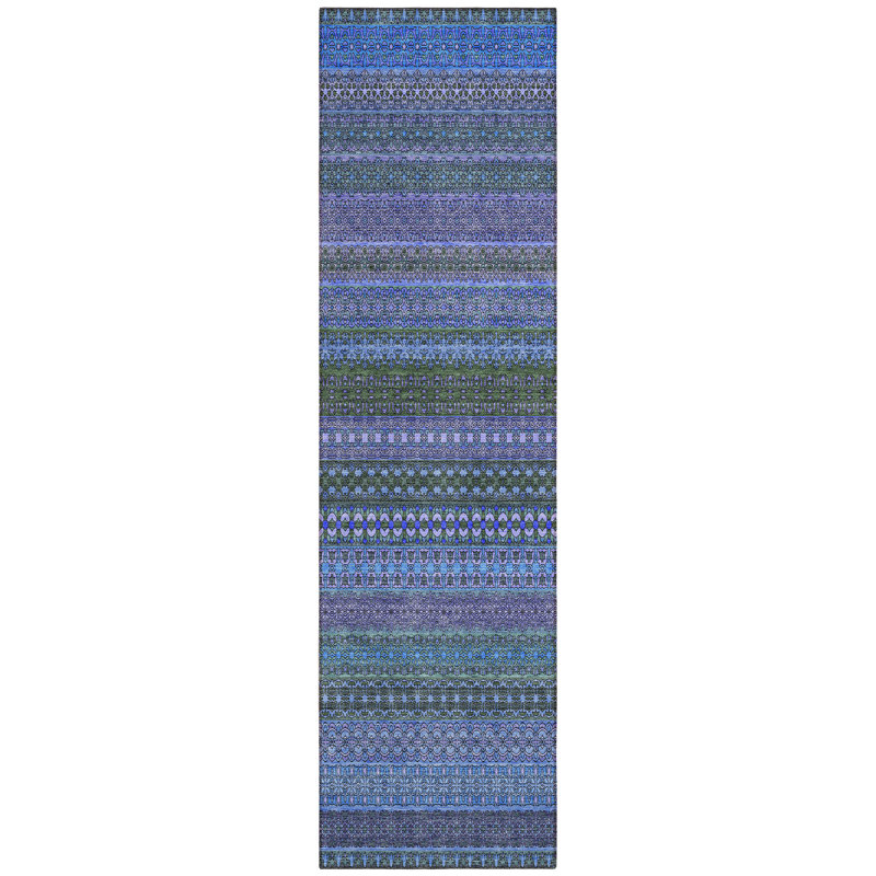 Kinslee Washable Striped Indoor / Outdoor Rug, Runner 2'3" x 7'6"