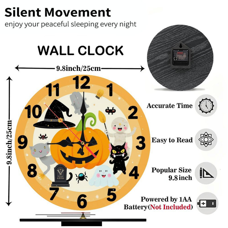 Horloge d'Halloween avec citrouille d'Halloween