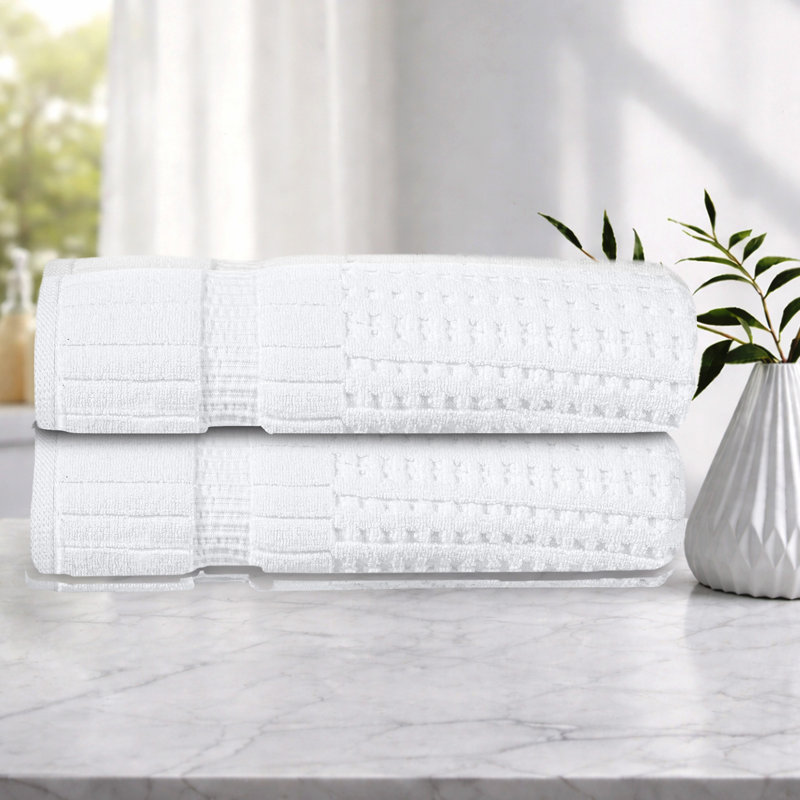 Ensemble de serviettes 2 pièces Willow - 100% coton peigné, qualité supérieure 630 g / m², blanc, ultra doux et très absorbant (2 serviettes de bain)