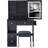 Small Size Left Drawer Desktop Vanity Table + Cushioned Stool, 2 AC+2 USB Power Station, Hair Dryer Bracket, Extra Large Touch Control Sliding LED Mirror, Tri-Color Switching, EPA,GCC,UL Certificate-106678272