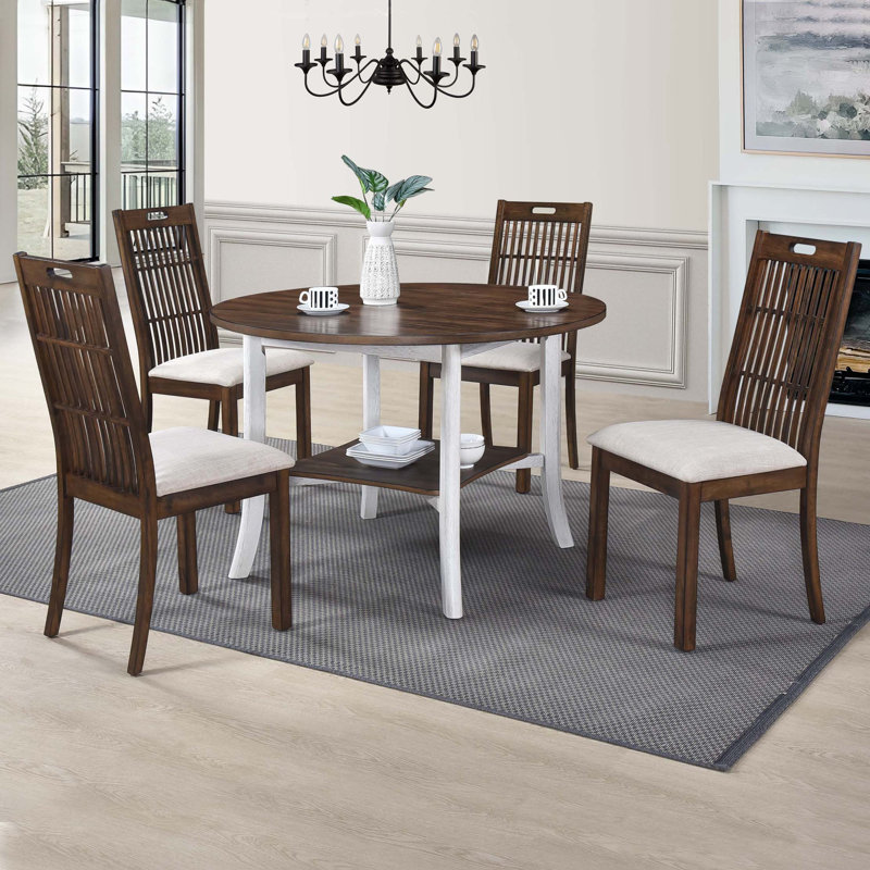 Ensemble de table ronde avec table ouverte et 4 chaises