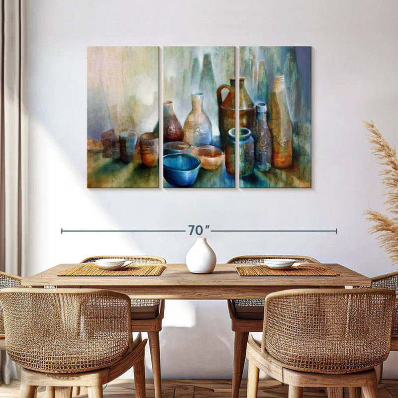 Senne nature morte avec bol bleu, H 36 po x l 57 po