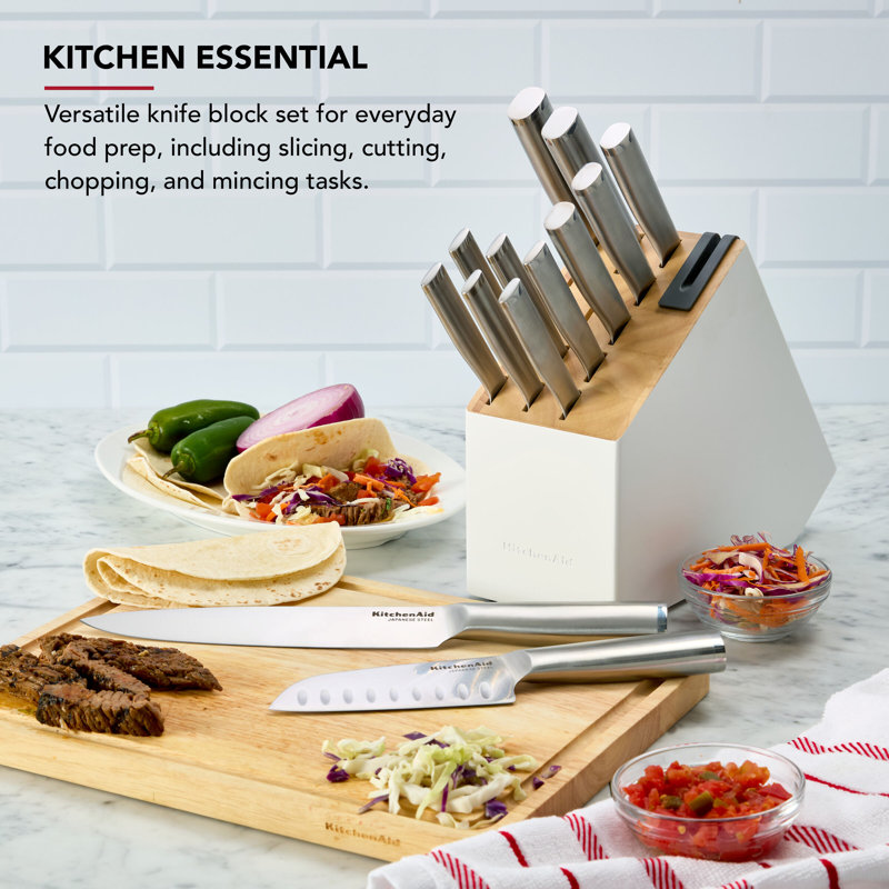 Kitchenaid Gourmet Two Tone Knife Block Set, 14 Piece