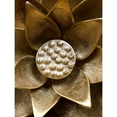  8" Brass Decorative Lotus Flower Figurine For Table Décor