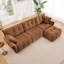 Canapé 3 places avec repose-pieds Chenille-1331998952