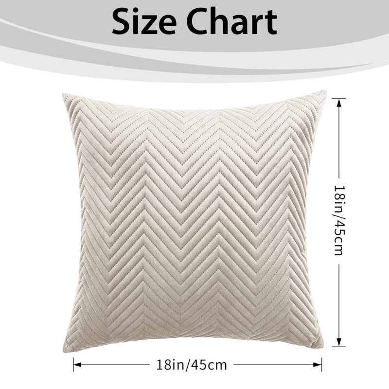 Aspire Homeware Embossed Square Velvet Cushion Cover, Beige, Pack of 2