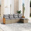 Ensemble de canapé de jardin Vidaxl PE rotin gris, acier thermolaqué, polyester-130704279-130704288