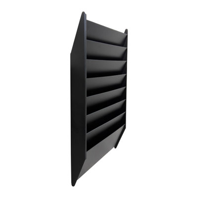 Porte-documents mural à 20 niveaux Fixturedisplays®, convient aux formats de lettre, acier - gris 119985-GRIS