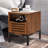 Miller Solid Wood Nightstand, Rustic Bedroom Side Table with Storage