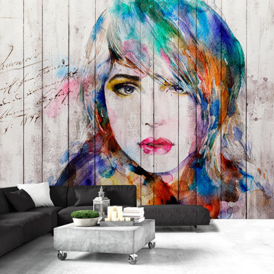Wooden Rainbow 2.7m x 350cm Wallpaper
