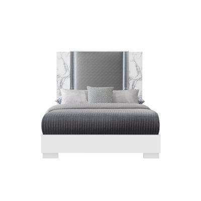 MOON WHITE MARBLE BED W/LED