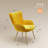 Plush Velvet Upholstered Armchair with Metal Legs-1684486191
