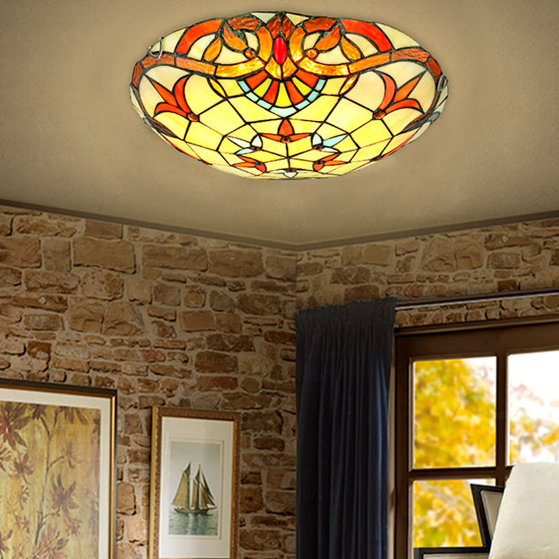 Tiffany Round Flush Mount Ceiling Light