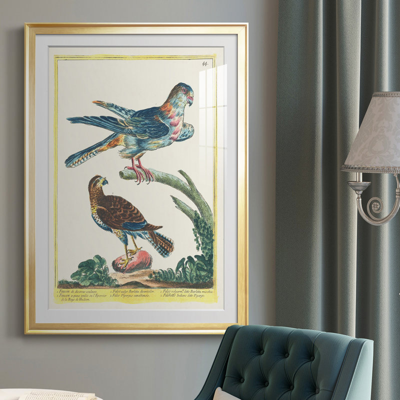 Pastel Birds III - reproduction de cadre photo, Or, H 42,5 po x l 30,5 po x P 1 po