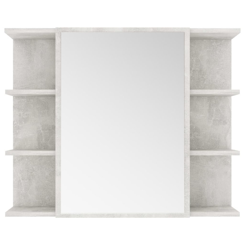 Aminoor 31.5'' W 25.2'' H Surface Framed Medicine Cabinet Mirror 8 Fixed, Concrete Grey