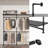 Black Industrial Pipe Closet System,118.3"L x15.8"W Wall‑Mount Garment Rack with LED Lights