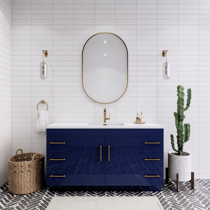 59.05512'' Single Bathroom Vanity with Acrylic Top