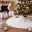 Jupe de sapin d'automne en peluche blanc crème avec citrouilles 3D – Décoration de ferme en fausse fourrure pour l'automne, l'Action de grâce et l'Halloween