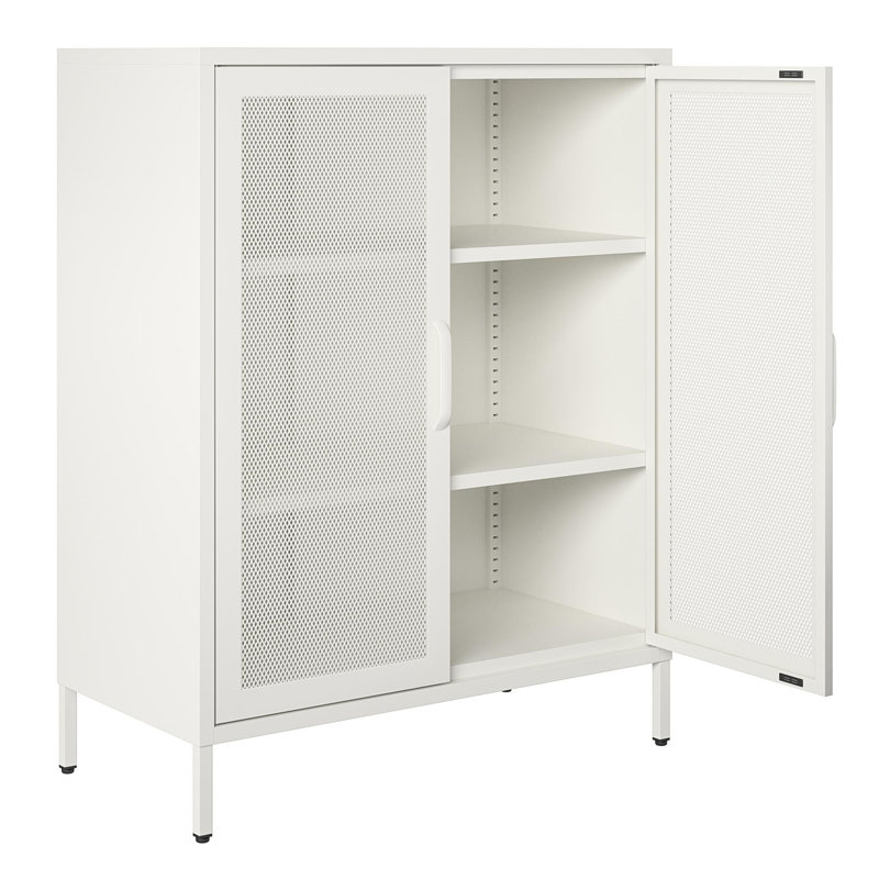 Armoire d'appoint de 39,9 po de hauteur Aprel, Blanc doux