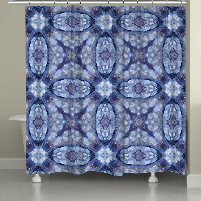 Rideau de douche simple bleu mystère