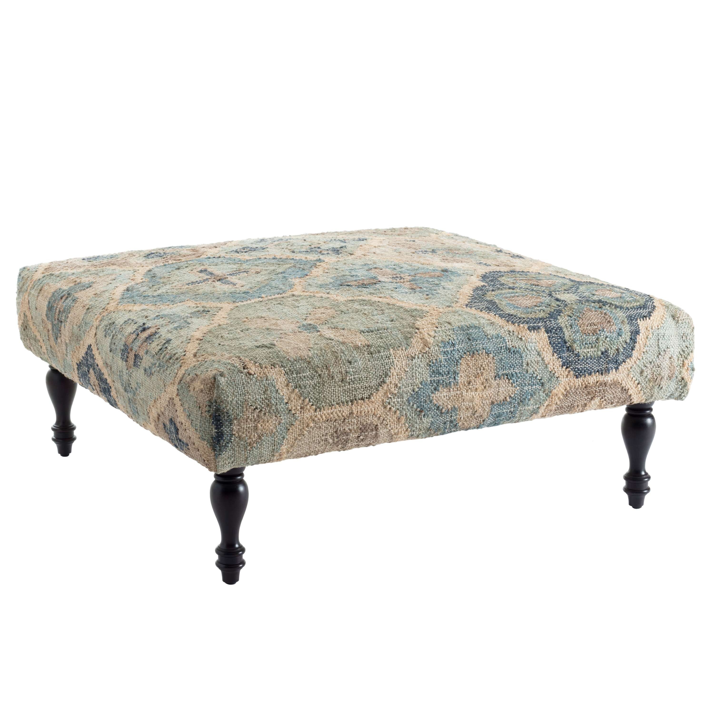 Annie Selke Home Pali Blue Rug Ottoman | Wayfair