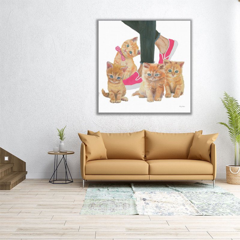 «Cutie Kitties I», reproduction d'art sur toile, H 24 po x l 24 po