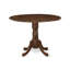 L'ensemble de table de cuisine 3 pièces comprend une table de salle à manger ronde avec Dropleaf et 2 chaises Parson, acajou-982075759-982075672