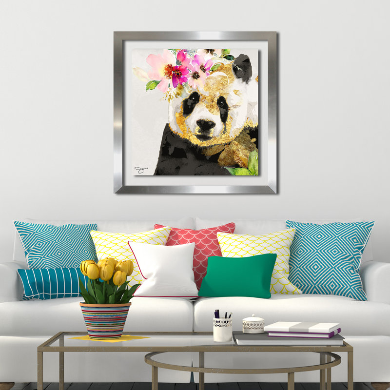 «Panda», reproduction encadrée, H 39,5 po x l 39,5 po x P 0,75 po, H 27,5 po x l 27,5 po x P 0,75 po