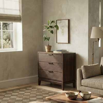 Kirk Mid-Century Modern 28"W 3-Drawer End Table with Charging Station