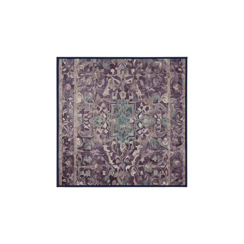 Tapis mauve lavable à la machine, Carré 5 pi
