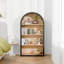 4 tablettes de rangement arquées noires, hauteur de 43 po, apparence élégante, construction stable, convient à la grande bibliothèque de décoration intérieure, rangement, design élégant, basculement, pièce décorative polyvalente