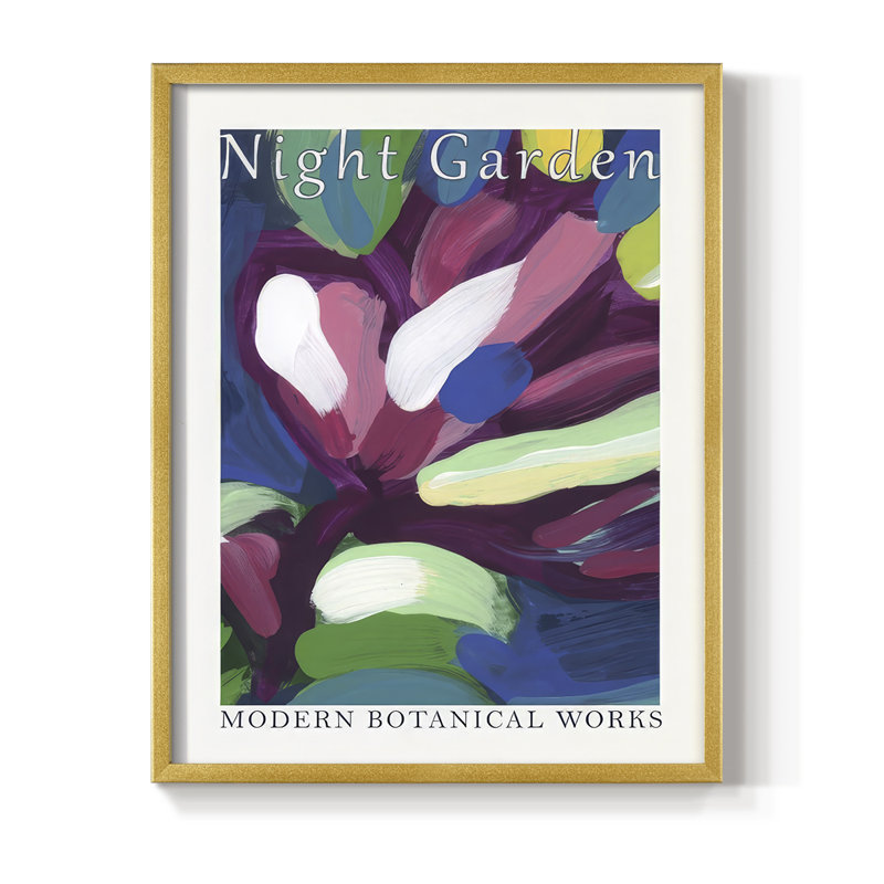 "Night Garden Exposition Posters IV", H 15 po x l 12 po, Doré