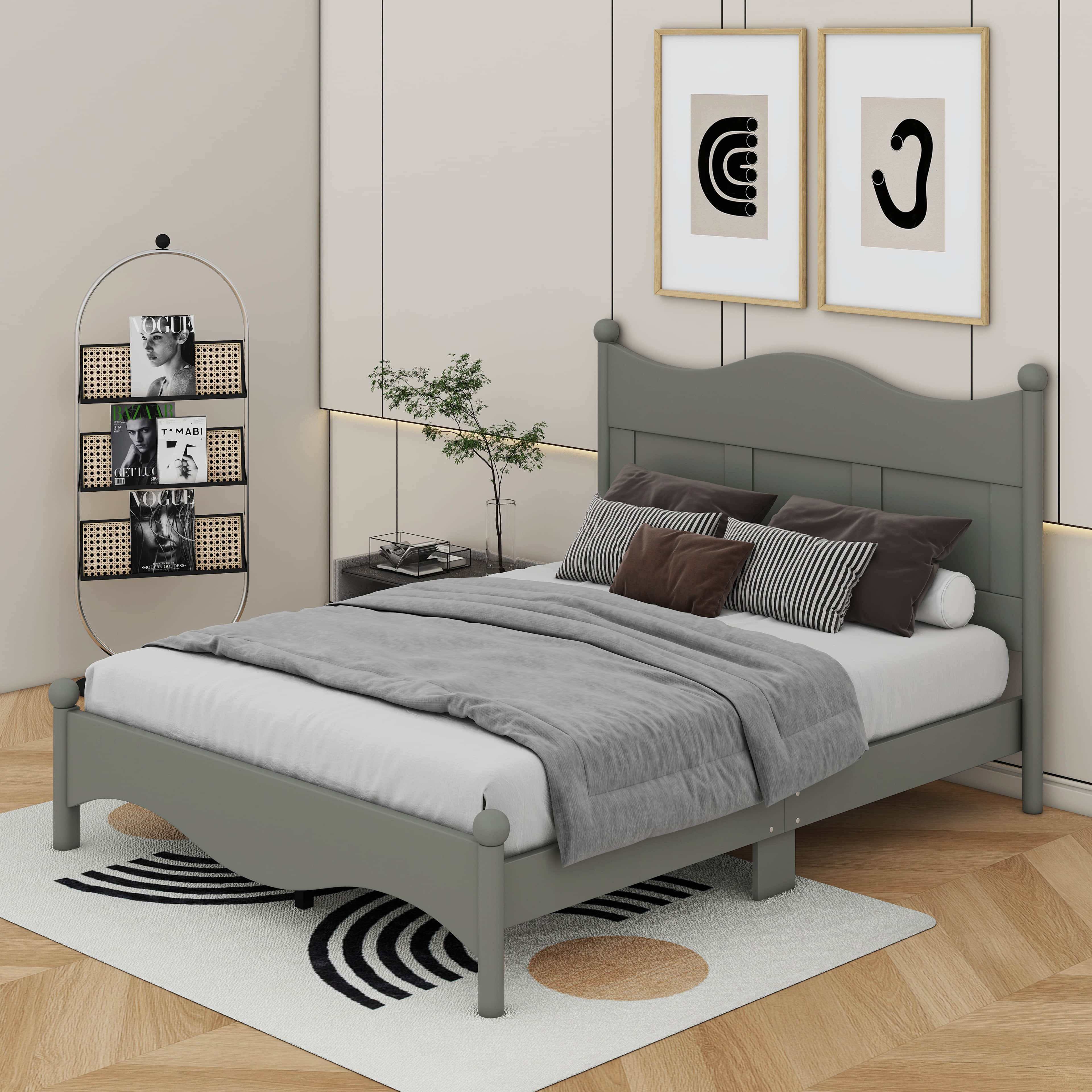 Lark Manor Queen Retro Elegant Design Wood Platform Bed Frame - Wayfair ...