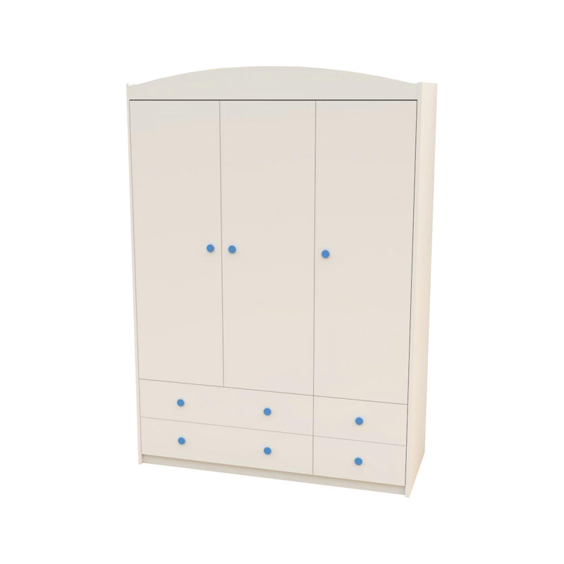 Sz09-a cabinet, white, blue handle, White / Blue