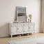 Buffet 65,2 "Mid Century Modern Buffet avec rangement, blanc antique-32273947