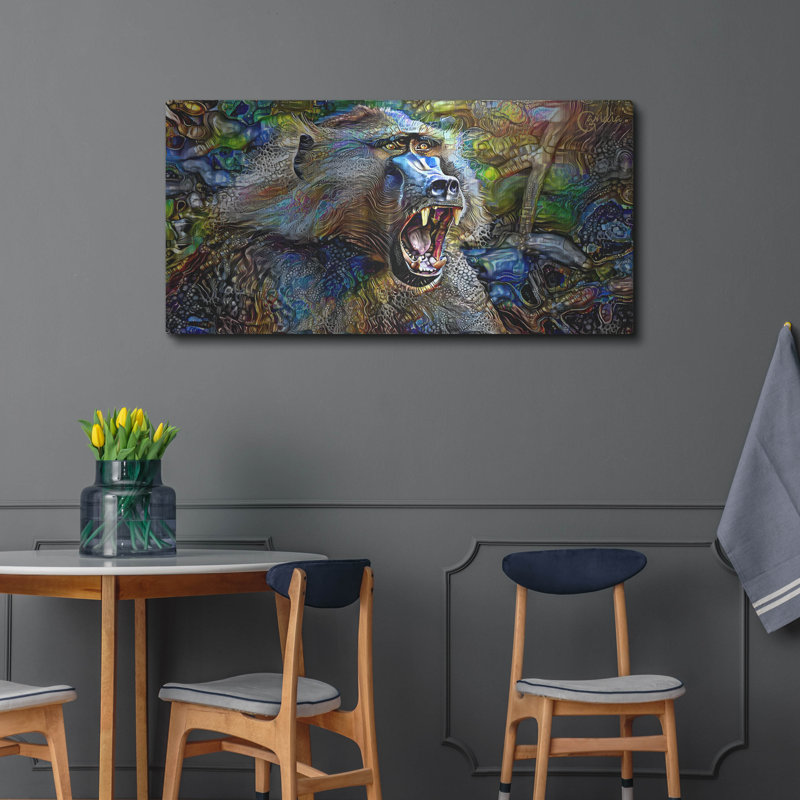  «Sacred Baboon Hamadryas» par Pedro Gavidia, art mural en métal, 48 po x 24 po, H 24 po x l 48 po