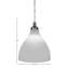Luminaire suspendu à chaîne Juno illustré en nickel brossé avec verre en marbre blanc de 16 po
