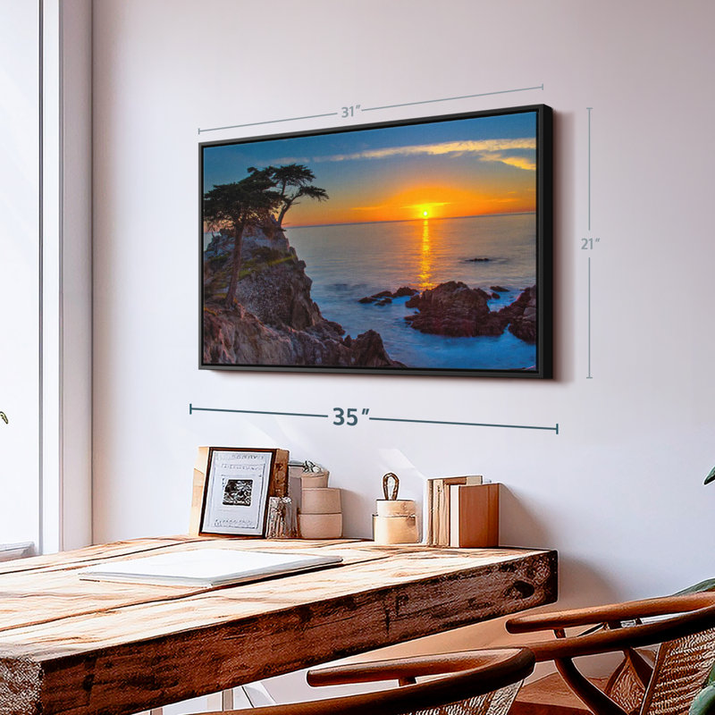 Impression sur toile Golden Sun Above Pebble Beach, H 21 po x l 31 po
